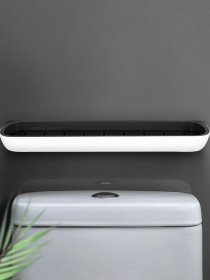 Полиця велика клейка біла з чорним MBM HOME модель BP-18 WHITE/BLACK Фото