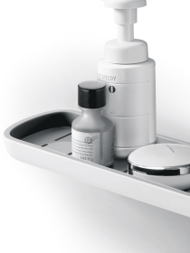 Полка большая клеящаяся белая с серым MBM MY HOME модель BP-18 WHITE/GRAY Фото