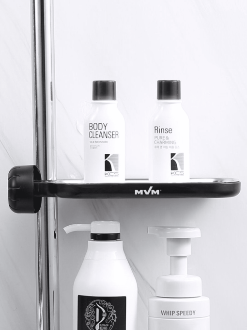 Полка на душевую штангу и смеситель с фиксатором черная MBM MY HOME модель BP-22 BLACK Фото