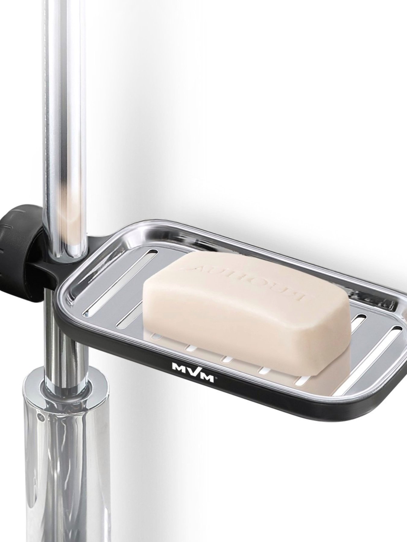 Полиця на душову штангу та змішувач з фіксатором чорна MBM HOME модель BP-22 BLACK Фото