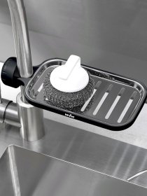 Полиця на душову штангу та змішувач з фіксатором чорна MBM HOME модель BP-22 BLACK Фото