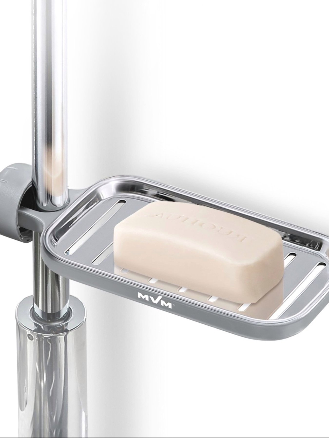 Полка на душевую штангу и смеситель с фиксатором серая MBM MY HOME модель BP-22 GRAY Фото