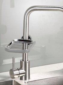 Полиця на душову штангу та змішувач з фіксатором сіра MBM HOME модель BP-22 GRAY Фото