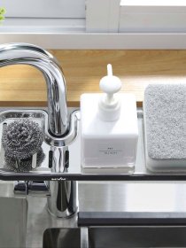 Полиця на душову штангу та змішувач з фіксатором чорна MBM HOME модель BP-23 BLACK Фото