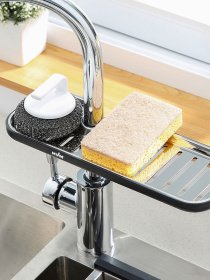 Полиця на душову штангу та змішувач з фіксатором чорна MBM HOME модель BP-23 BLACK Фото