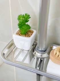 Полка на душевую штангу и смеситель с фиксатором серая MBM MY HOME модель BP-23 GRAY Фото