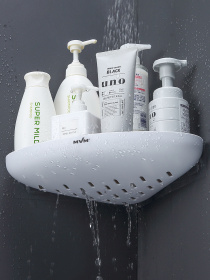 Полка угловая клеящаяся белая с черным MBM MY HOME модель BP-26 WHITE/BLACK Фото