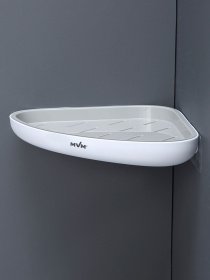 Полиця кутова клейка біла з сірим MBM HOME модель BP-26 WHITE/GRAY Фото