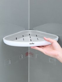 Полиця кутова клейка біла з сірим MBM HOME модель BP-26 WHITE/GRAY Фото
