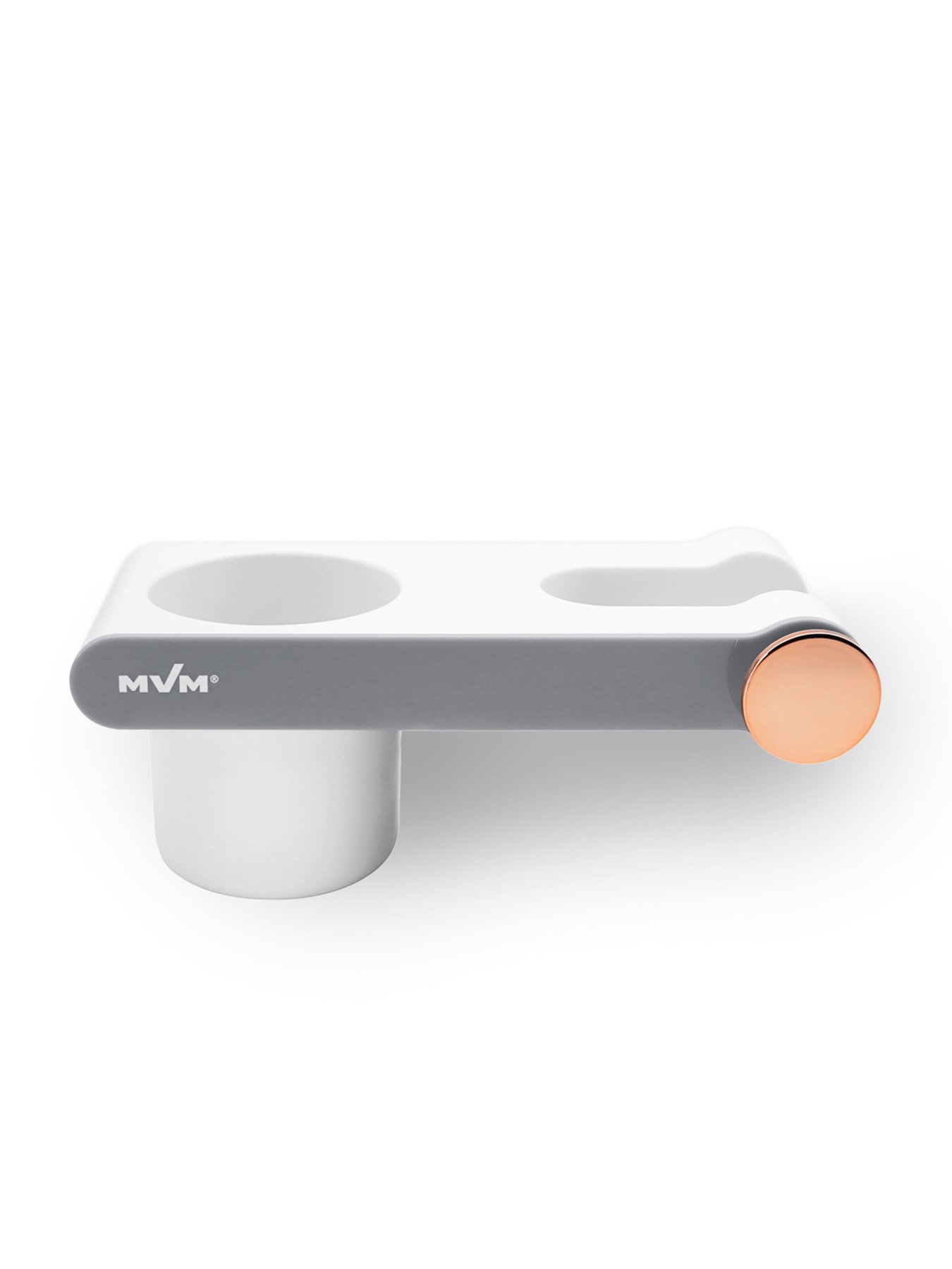 Полка с держателем для фена клеящаяся белая с серым MBM MY HOME модель BP-33 WHITE/GRAY Фото