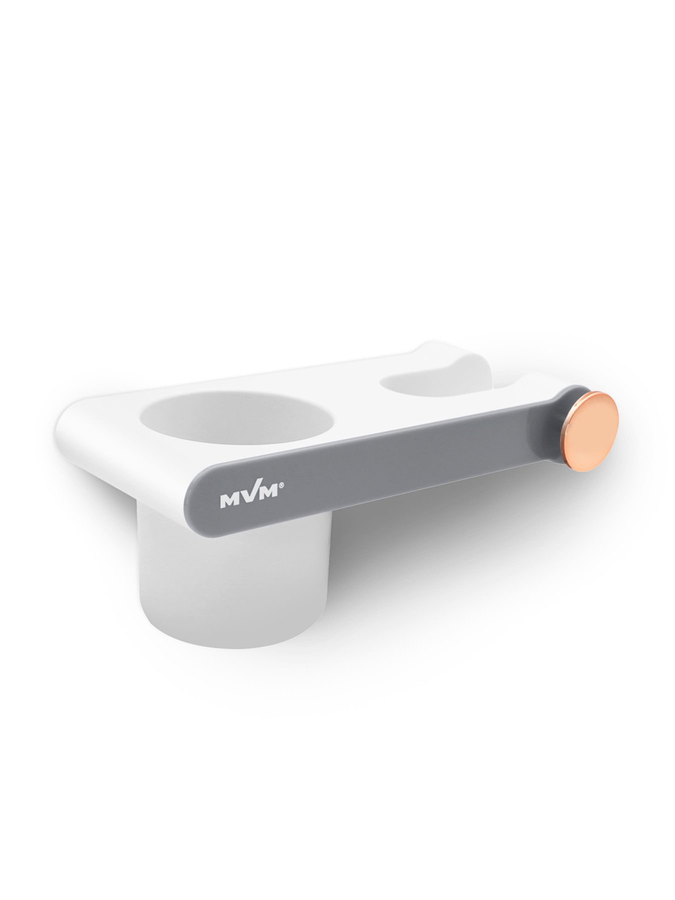 Полка с держателем для фена клеящаяся белая с серым MBM MY HOME модель BP-33 WHITE/GRAY Фото