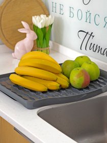 Сушилка для посуды серая MBM MY HOME модель DR-01 GRAY Фото