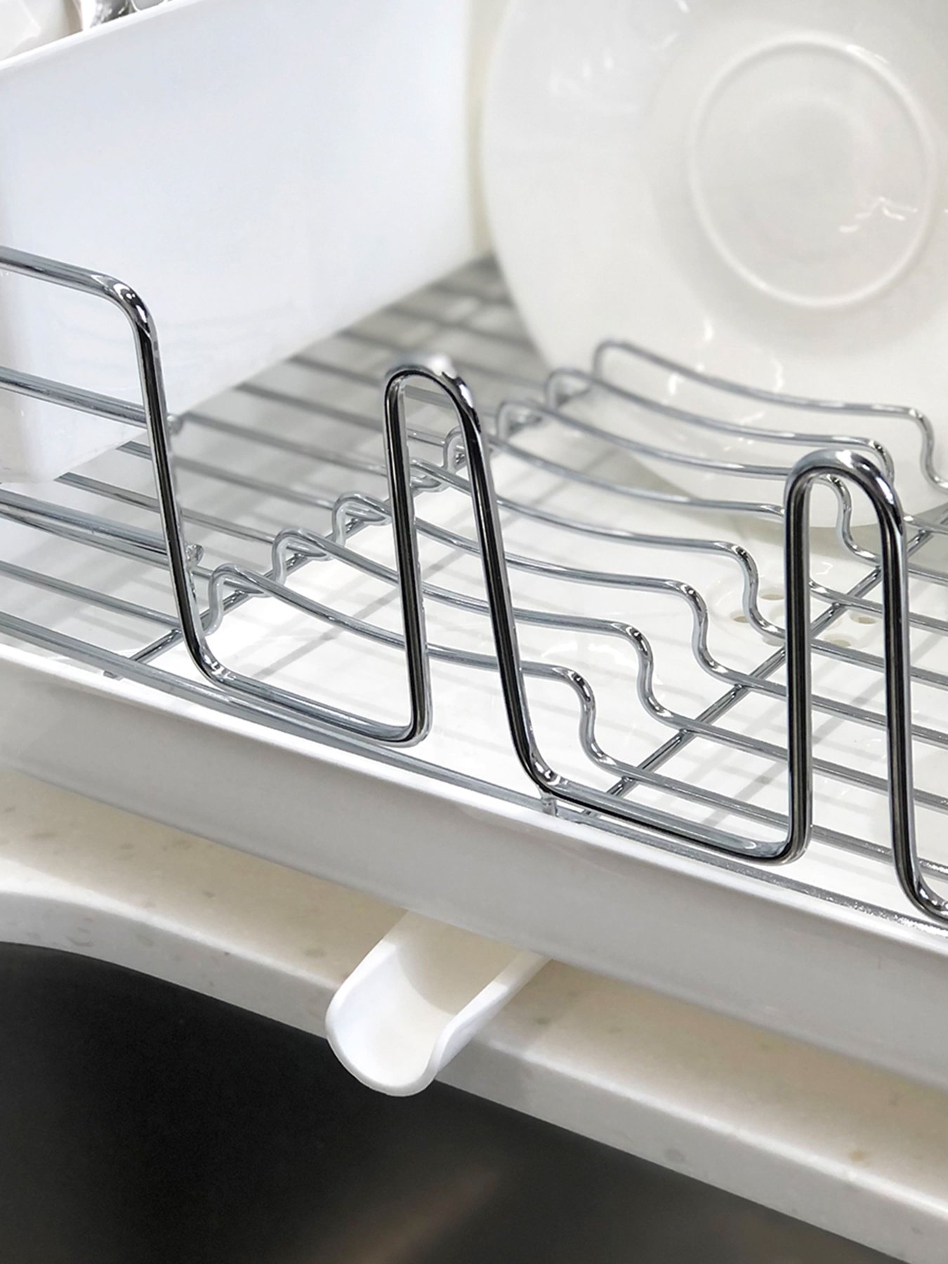 Сушарка для посуду з органайзером біла MBM MY HOME Модель DR-02 WHITE Фото