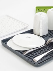 Сушилка для посуды с поддоном серая MBM MY HOME модель DR-04 GRAY Фото