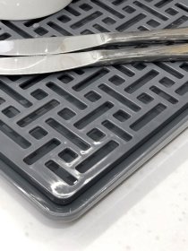 Сушилка для посуды с поддоном серая MBM MY HOME модель DR-04 GRAY Фото