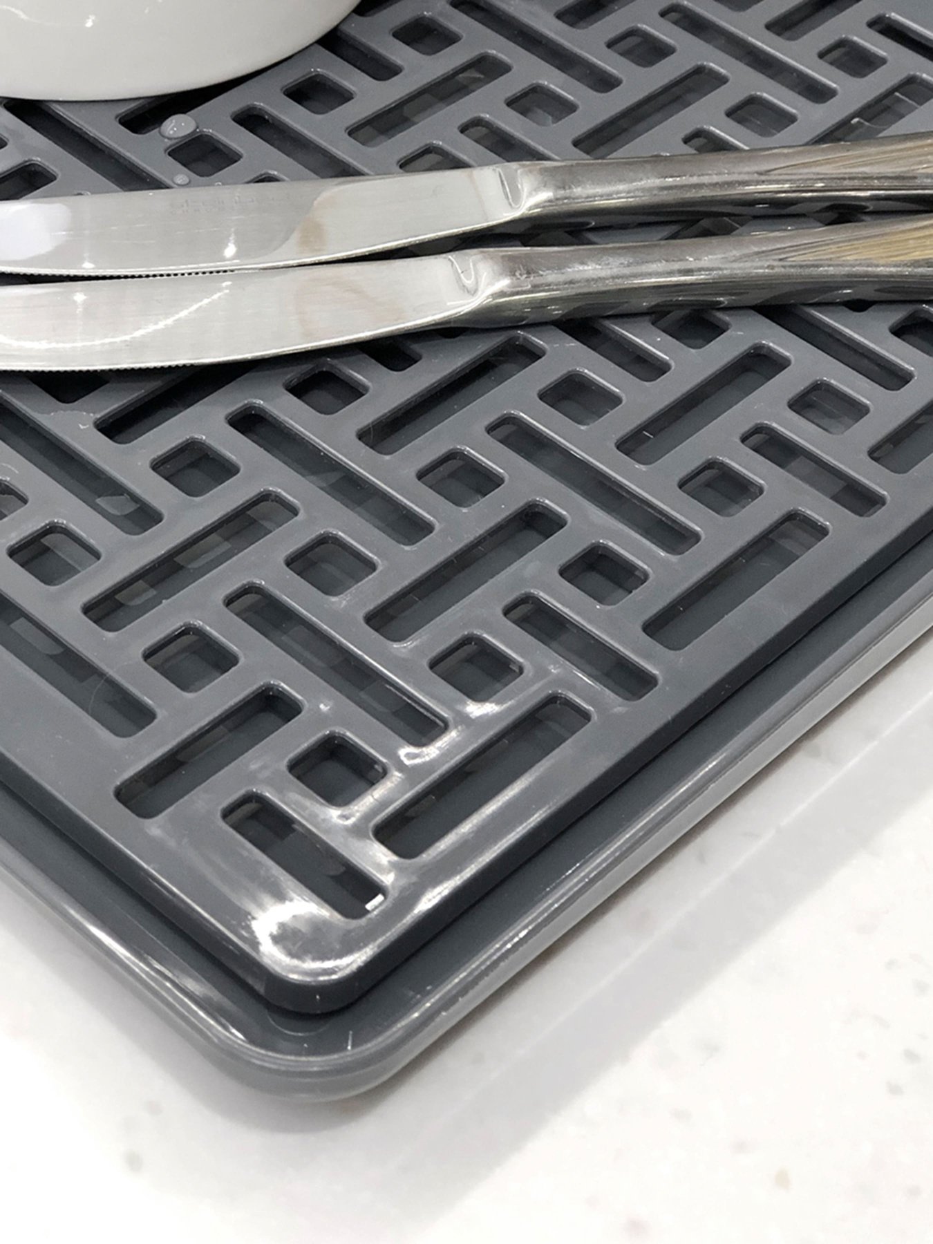 Сушарка для посуду з піддоном сіра MBM HOME модель DR-04 GRAY Фото