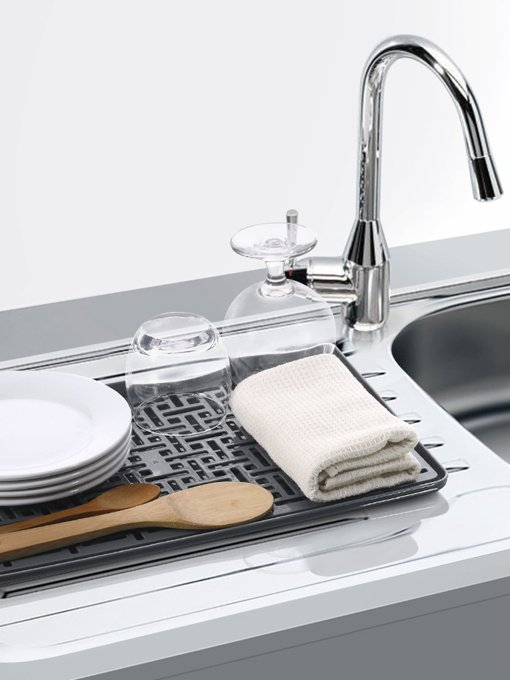 Сушилка для посуды с поддоном серая MBM HOME модель DR-04 GRAY Фото