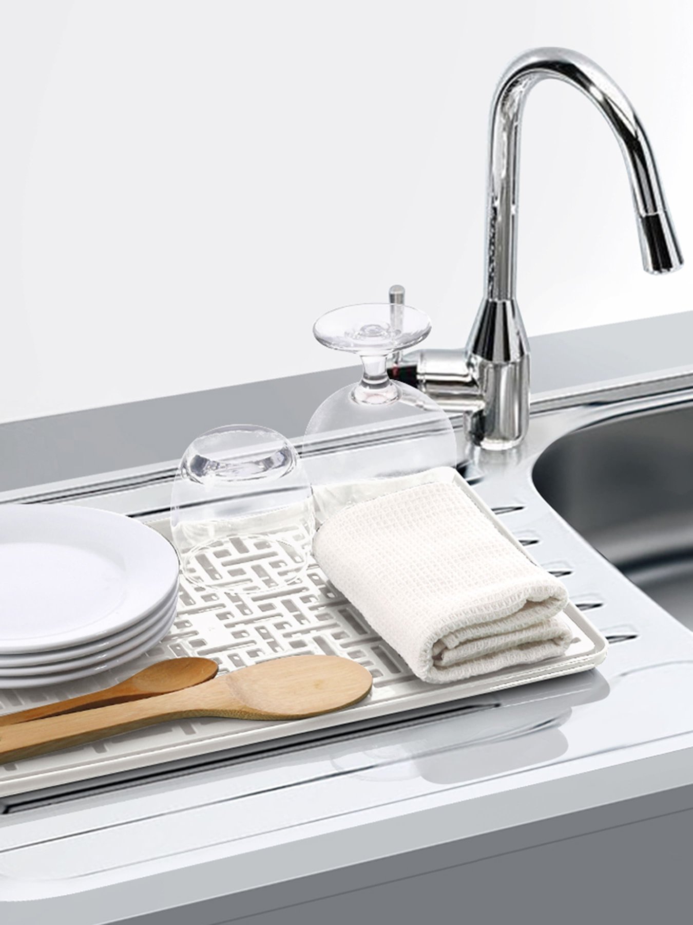 Сушилка для посуды с поддоном белая MBM MY HOME модель DR-04 WHITE Фото