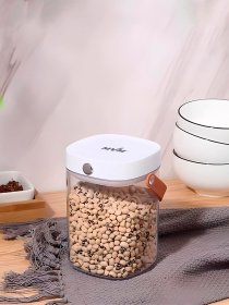 Емкость для хранения прозрачная с белым MBM MY HOME модель KP-07 M T/WHITE Фото