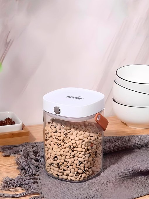 Ємність для зберігання прозора з білим MBM MY HOME Модель KP-07 M T/WHITE Фото