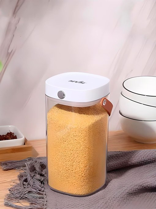 Ємність для зберігання прозора з білим MBM MY HOME Модель KP-07 L T/WHITE Фото