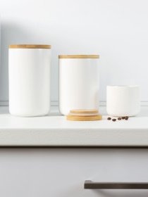 Ємність для зберігання біла/дерево MBM MY HOME Модель KP-13 S WHITE/WOOD Фото