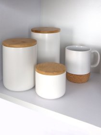 Ємність для зберігання біла/дерево MBM MY HOME Модель KP-13 S WHITE/WOOD Фото