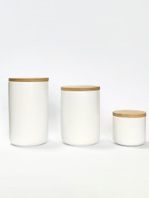 Ємність для зберігання біла/дерево MBM HOME модель KP-13 S WHITE/WOOD Фото