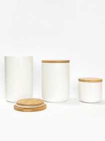 Ємність для зберігання біла/дерево MBM HOME модель KP-13 S WHITE/WOOD Фото