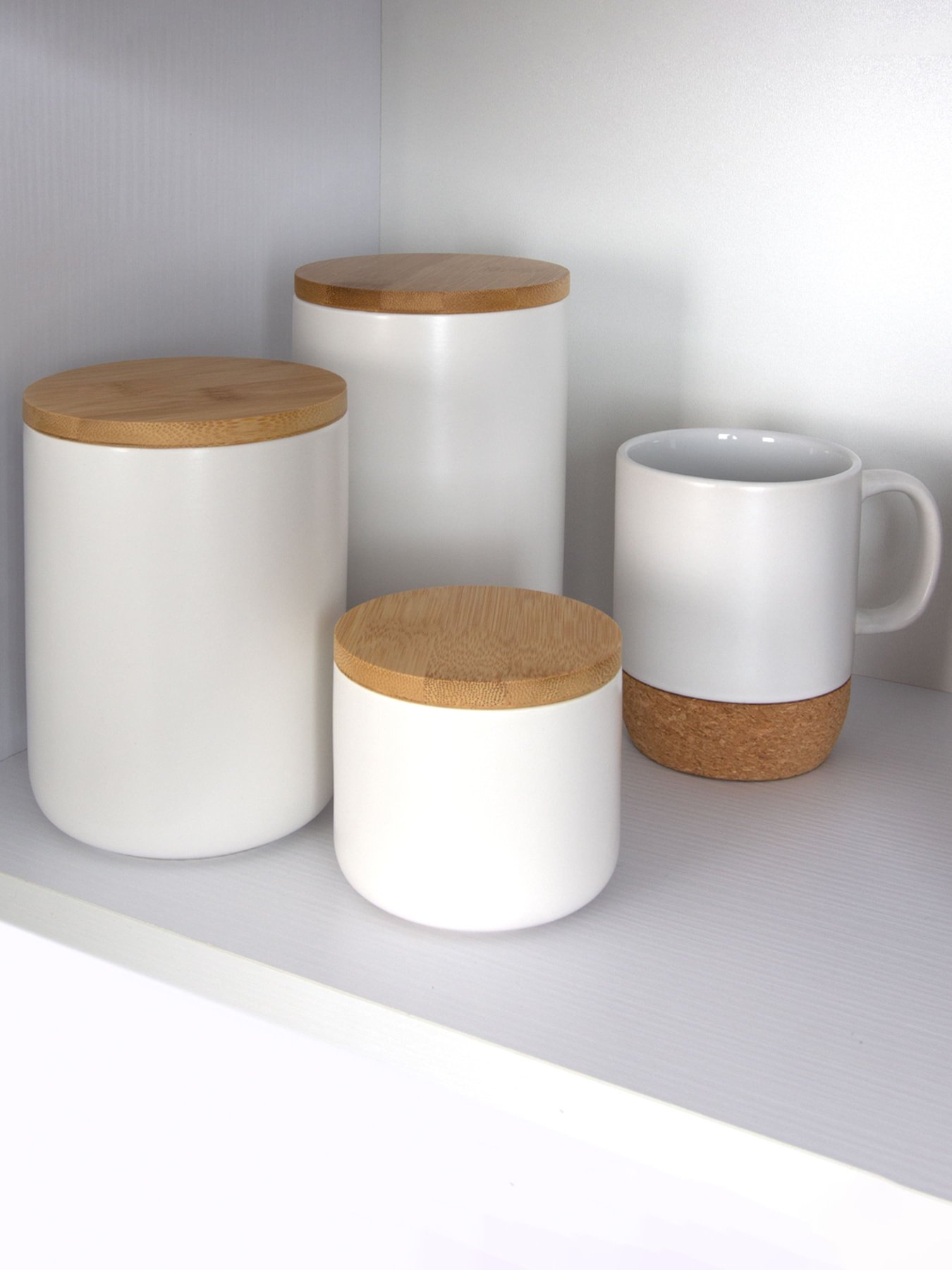 Ємність для зберігання біла/дерево MBM MY HOME Модель KP-13 M WHITE/WOOD Фото