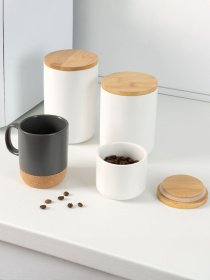 Ємність для зберігання біла/дерево MBM MY HOME Модель KP-13 M WHITE/WOOD Фото