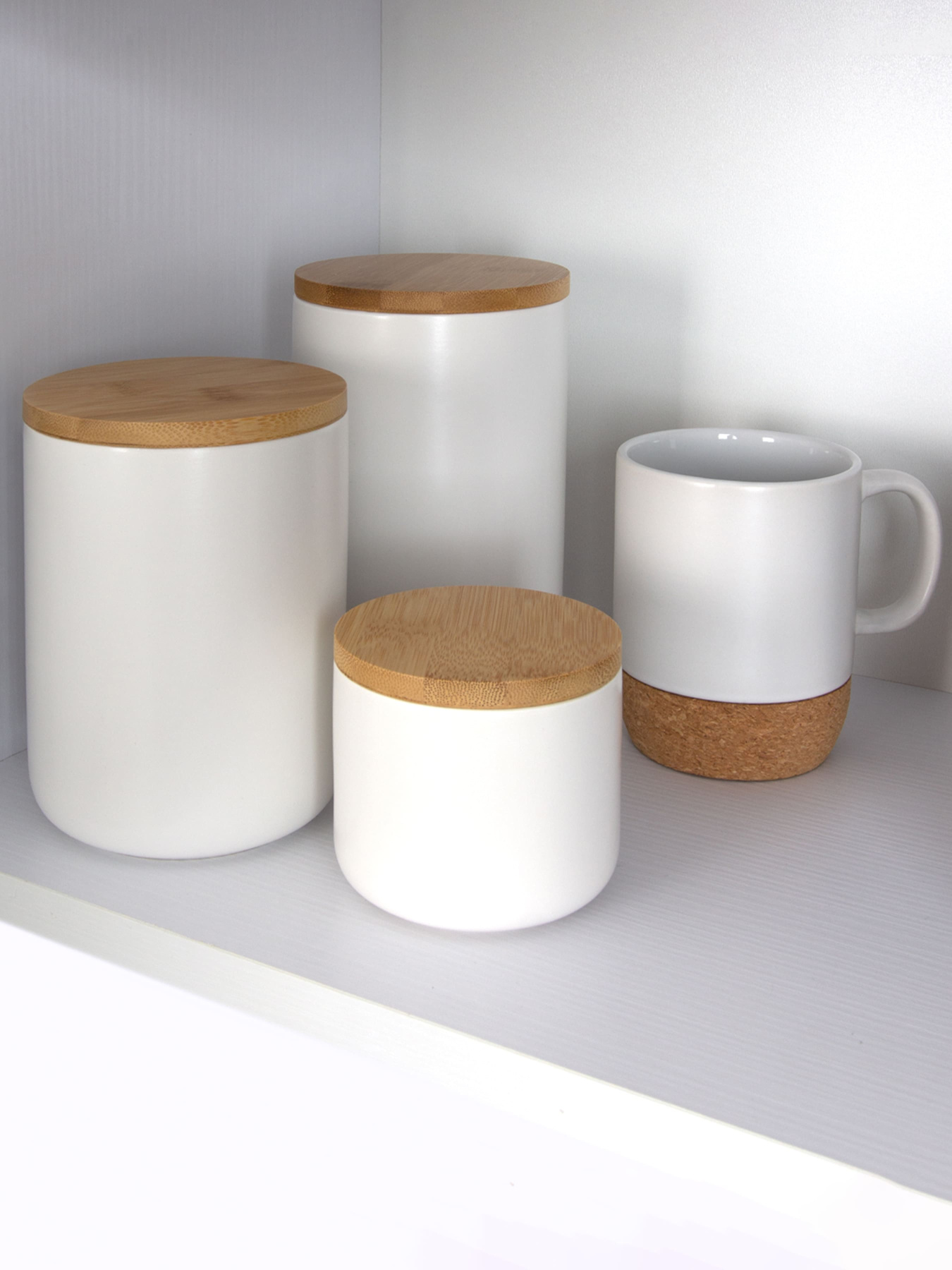 Ємність для зберігання біла/дерево MBM MY HOME Модель KP-13 L WHITE/WOOD Фото