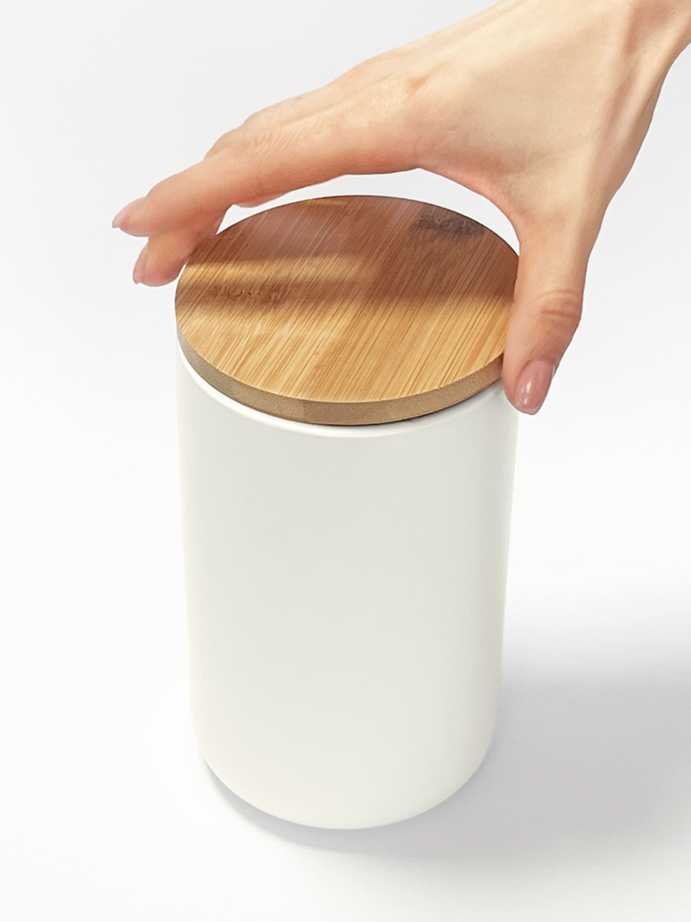 Ємність для зберігання біла/дерево MBM HOME модель KP-13 L WHITE/WOOD Фото