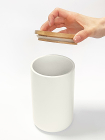 Ємність для зберігання біла/дерево MBM HOME модель KP-13 L WHITE/WOOD Фото