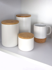 Ємність для зберігання біла/дерево MBM HOME модель KP-13 L WHITE/WOOD Фото