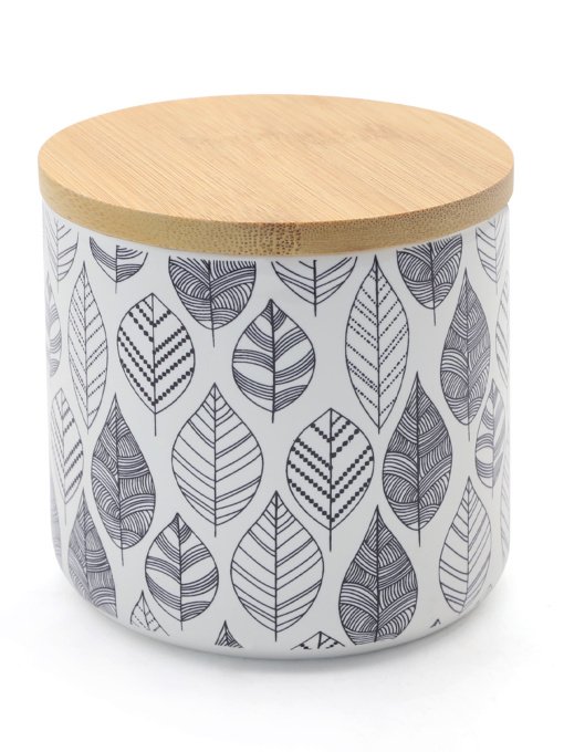 Емкость для хранения с узором белая/дерево MBM MY HOME модель KP-15 S WHITE/WOOD Фото