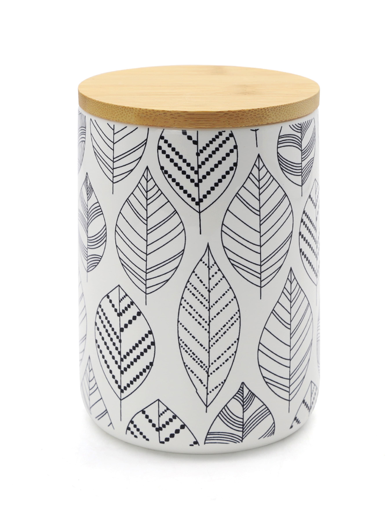 Емкость для хранения с узором белая/дерево MBM MY HOME модель KP-15 M WHITE/WOOD Фото