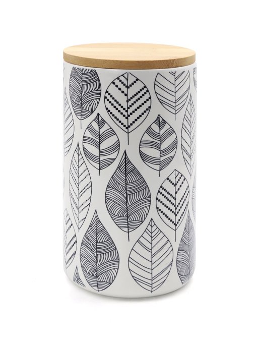 Ємність для зберігання з візерунком біла/дерево MBM HOME модель KP-15 L WHITE/WOOD Фото