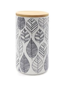 Ємність для зберігання з візерунком біла/дерево MBM HOME модель KP-15 L WHITE/WOOD Ємність для зберігання з візерунком біла/дерево MBM HOME модель KP-15 L WHITE/WOOD Фото