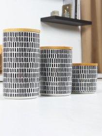 Емкость для хранения с узором серая/дерево MBM MY HOME модель KP-16 S GRAY/WOOD Фото