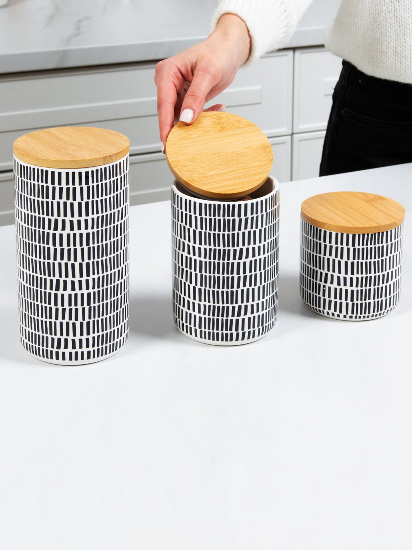 Ємність для зберігання з візерунком сіра/дерево MBM MY HOME Модель KP-16 M GRAY/WOOD Фото