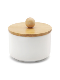 Емкость для хранения белая/дерево MBM MY HOME модель KP-17 WHITE/WOOD Фото