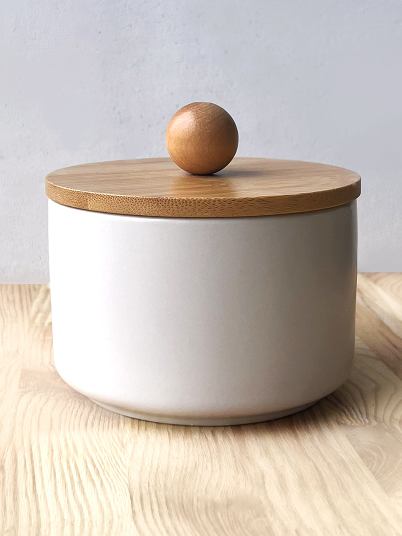 Ємність для зберігання біла/дерево MBM HOME модель KP-17 WHITE/WOOD Фото