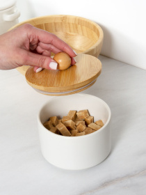 Ємність для зберігання біла/дерево MBM HOME модель KP-17 WHITE/WOOD Фото