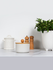 Ємність для зберігання біла/дерево MBM HOME модель KP-17 WHITE/WOOD Фото