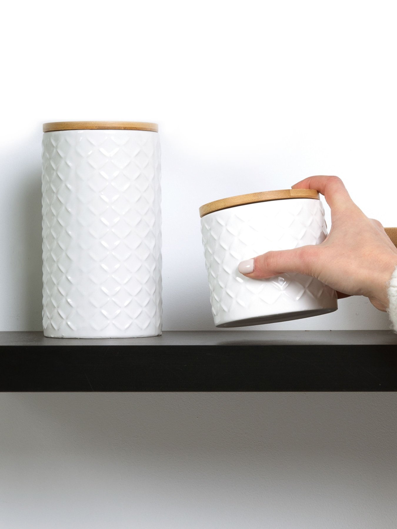 Ємність для зберігання біла/дерево MBM MY HOME Модель KP-18 S WHITE/WOOD Фото