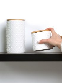 Ємність для зберігання біла/дерево MBM MY HOME Модель KP-18 S WHITE/WOOD Фото