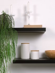 Ємність для зберігання біла/дерево MBM MY HOME Модель KP-18 L WHITE/WOOD Фото