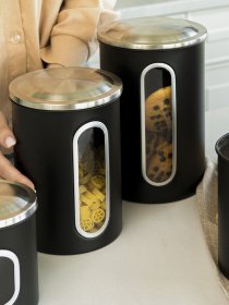 Емкость для хранения из нержавеющей стали черная MBM HOME модель KP-27 SS/BLACK Емкость для хранения из нержавеющей стали черная MBM HOME модель KP-27 SS/BLACK Фото