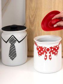 Ємність для зберігання біла з червоним MBM MY HOME Модель KP-42 WHITE/RED Фото